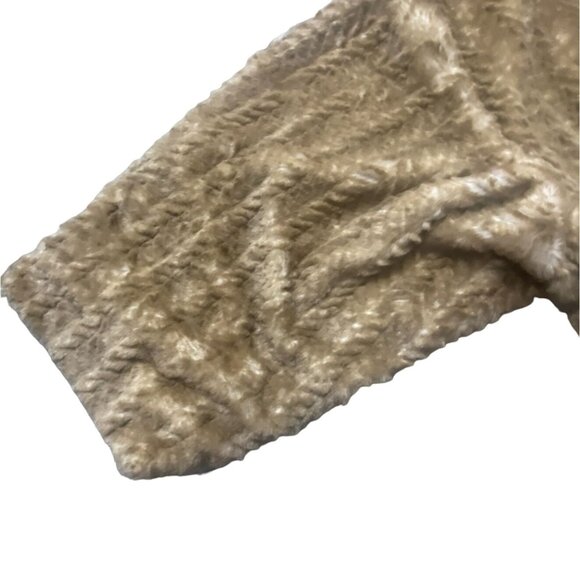 Adrienne Landau Womens Faux Fur Short Coat W/ Hook & Eye Closures-Tan-Sz 1X-NWT - Picture 4 of 10